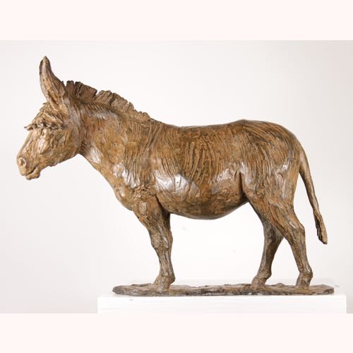 Donkey Study in Bronze by Kate Denton